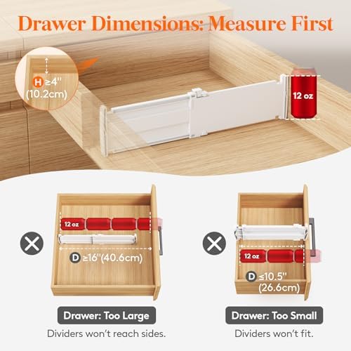 Lifewit 5 Pack 4" High Drawer Dividers, Adjustable Drawer Organizer Clothes - Image 6