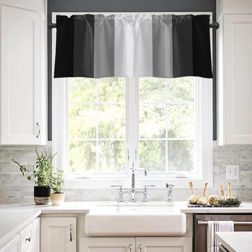 Emvency Valances for Windows, 2 Pack, 52x18 Inch, Geometric Striped - Image 7
