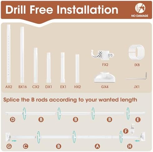 SUNALLY Room Divider for Separation 28-114in Privacy Wall Divider - Image 6