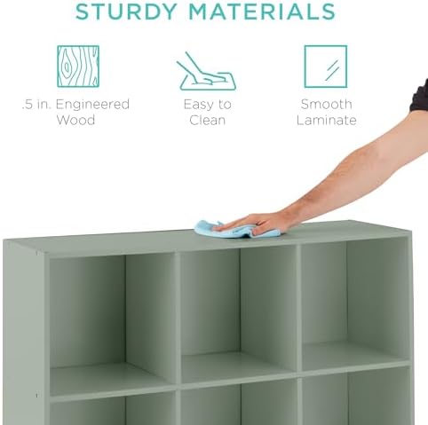 Best Choice Products Kids Bookcase 9-Cube Storage Organizer, 13.5in Shelf - Image 6