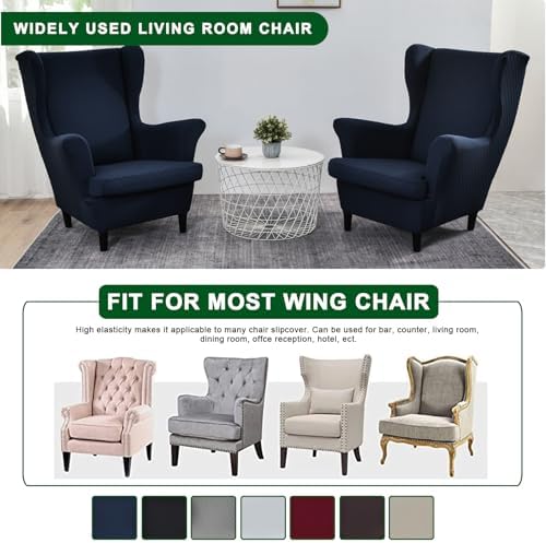CRFATOP Wingback Chair Covers Stretch Armchair Slipcovers - Image 6