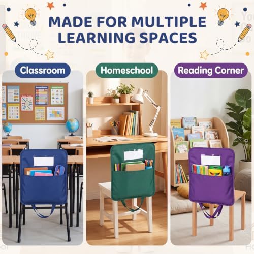 12 Pcs 2 in 1 Chair Pockets for Classroom - Image 7