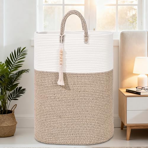 Woven Laundry Basket for Clothes, 50L Large Rectangle Laundry Hampers - Image 6