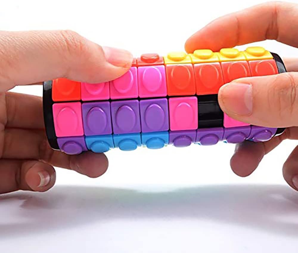 3D Puzzle Rainbow Magic Cube Fidget Toys Cylinder Rotate Slide 3 / 5 / 7 Layers Educational Games Easter Gift for Boys Girls Kids Children Adults (Pack of 3 Pieces)