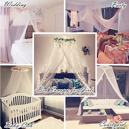 Bed Canopy Mosquito Net with 250pcs Warm Curtain Lights, Bed Canopy - Image 6