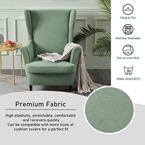 CRFATOP Wingback Chair Covers Stretch Armchair Slipcovers - Image 6
