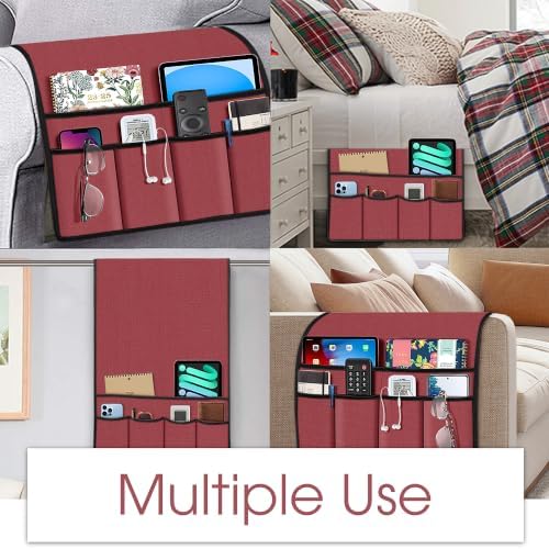 Joywell Remote Control Holder Armchair Caddy Armrest Organizer Spiced Coral - Image 7