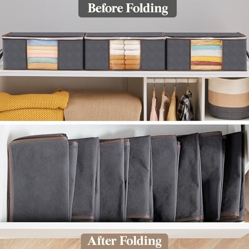Lifewit 6 Pack Clothes Storage Bag, Foldable Storage Bin Closet Organizer - Image 6