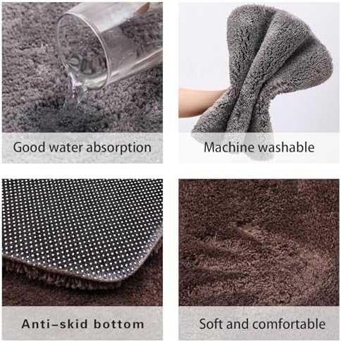 Red Bathroom Rugs Water Absorbent Chenille Bath Mat - Image 4