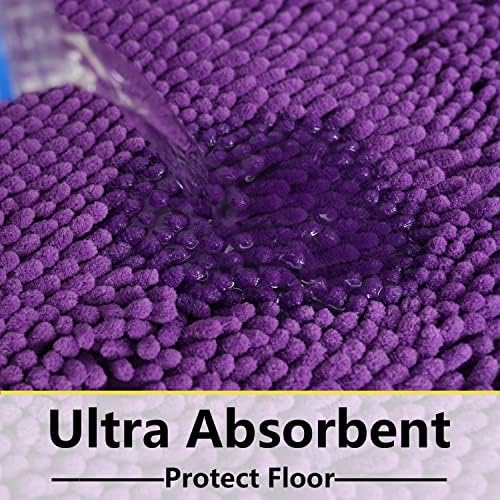 Bathroom Rugs Chenille 3-Piece Extra Soft and Absorbent Shag Bathroom Rugs - Image 6