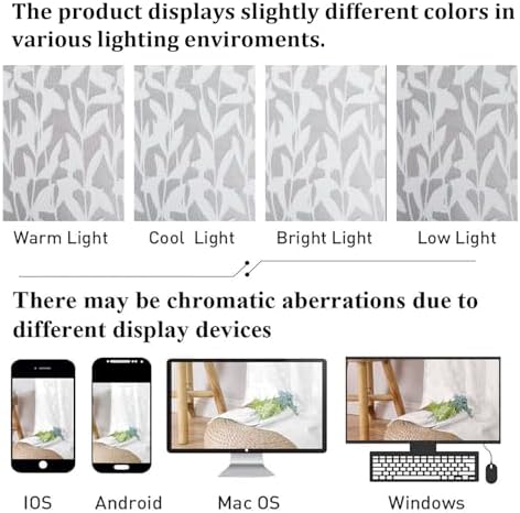 Lecloud Leia 2 Panels Sheer White Curtains 63 Inch Length - Image 6