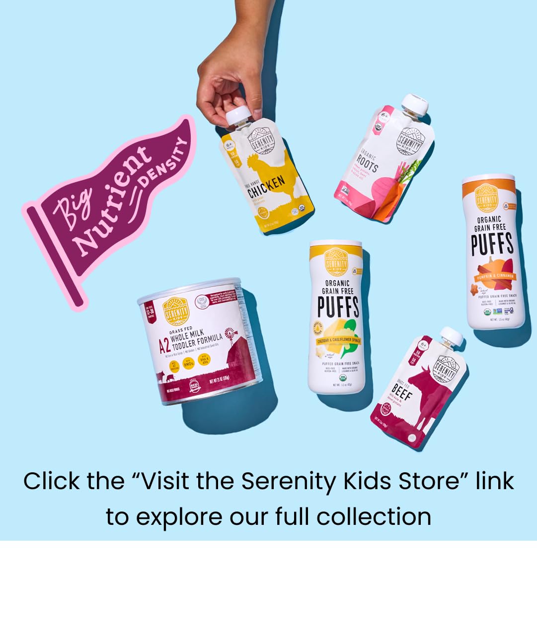 Serenity Kids 6+ Months Baby Food Pouches - Ethically Sourced Meat & Organic Veggies - High Protein Savory Baby Puree Pouches for Baby Snacks - 3.5 Oz, 8 Pack