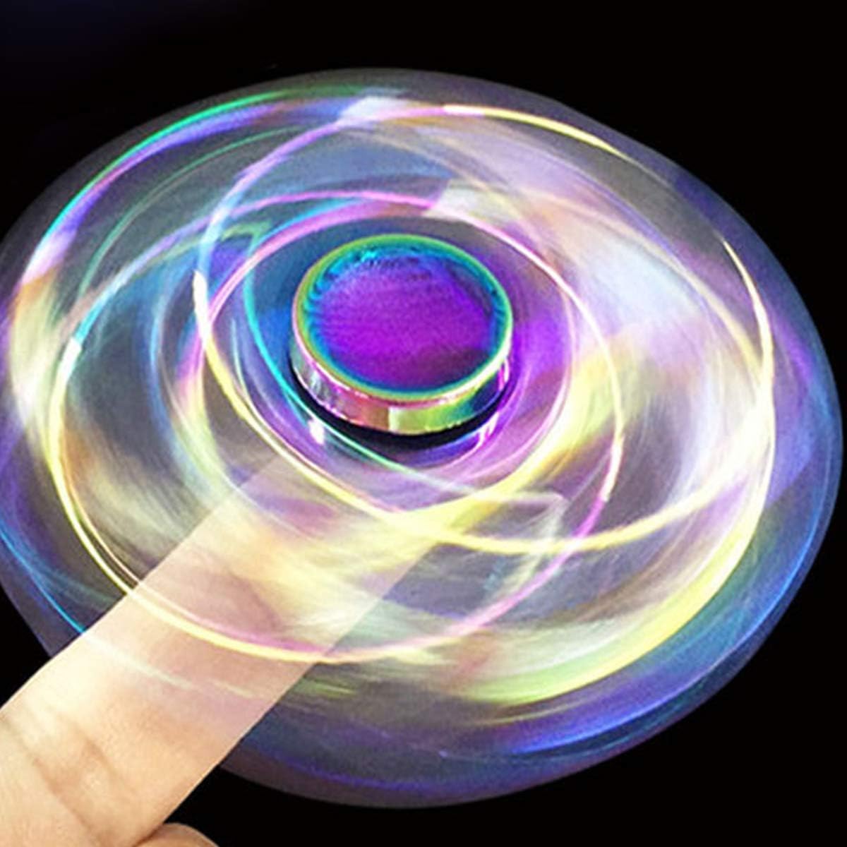 5 Pack Metal Fidget Spinners Pack Stress Relief Toys for Kids Adults, Rainbow Finger Hand Spinner Bulk Set Sensory Desk Toy, Cool Gadget Novelty Birthday Gifts Halloween Party Favor
