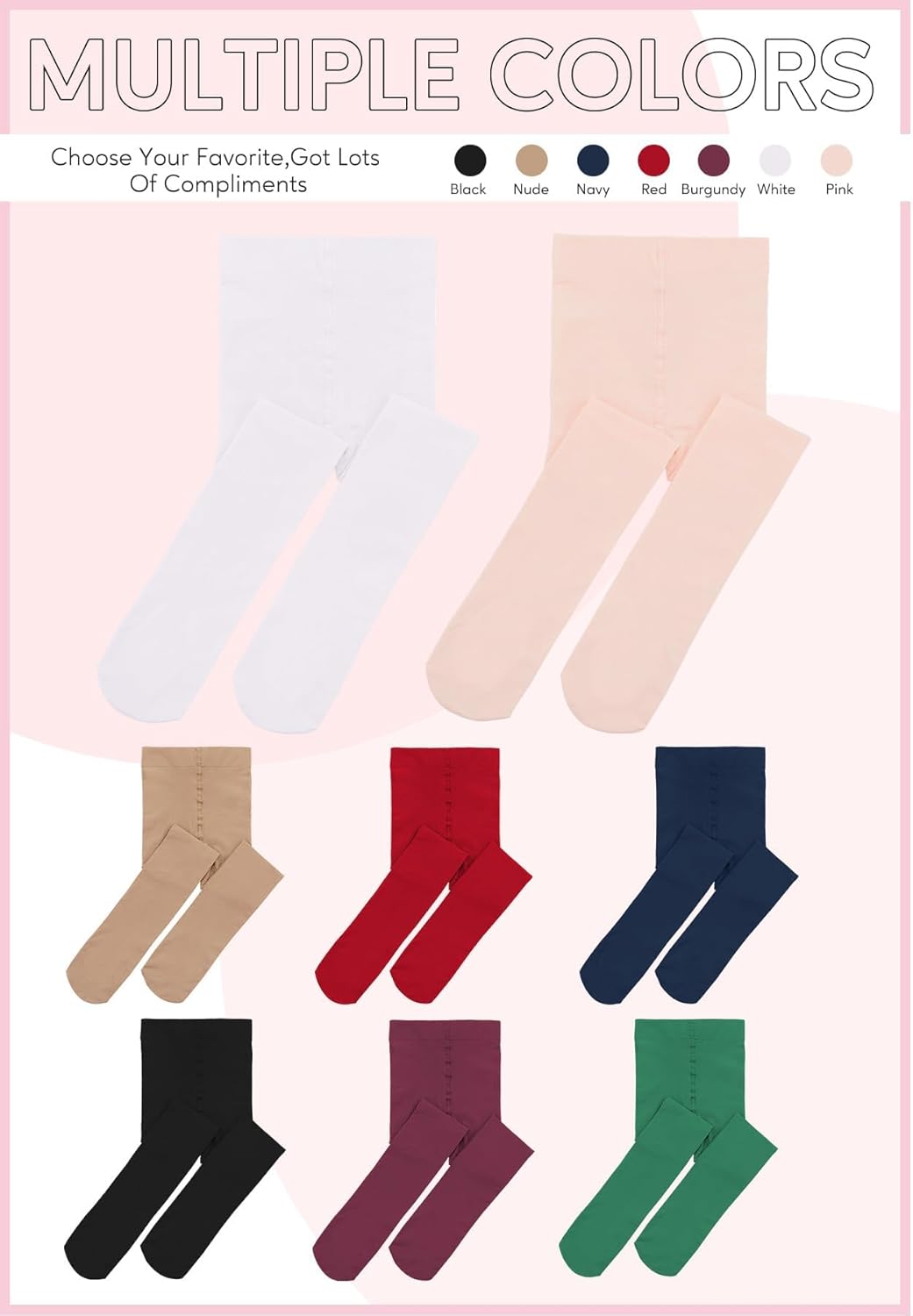 Ultra Soft Toddler Ballet Tights for Girls - Footed Dance Tights Colorful Baby Girls Leggings for Daily Party Halloween 1-6T
