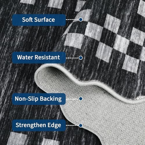 GarveeHome Washable Runner Rug 2x10 Modern Bordered Hallway Runner Rug - Image 6