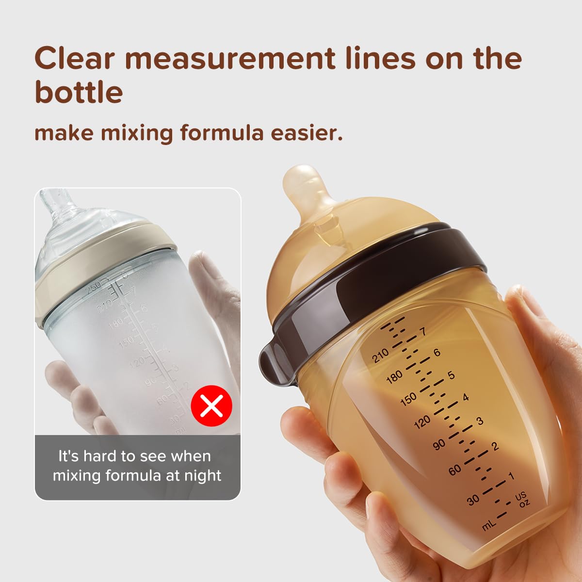 Silicone Natural Breast-Like Bottle with Nipple(7-10 Months),8oz,1pack