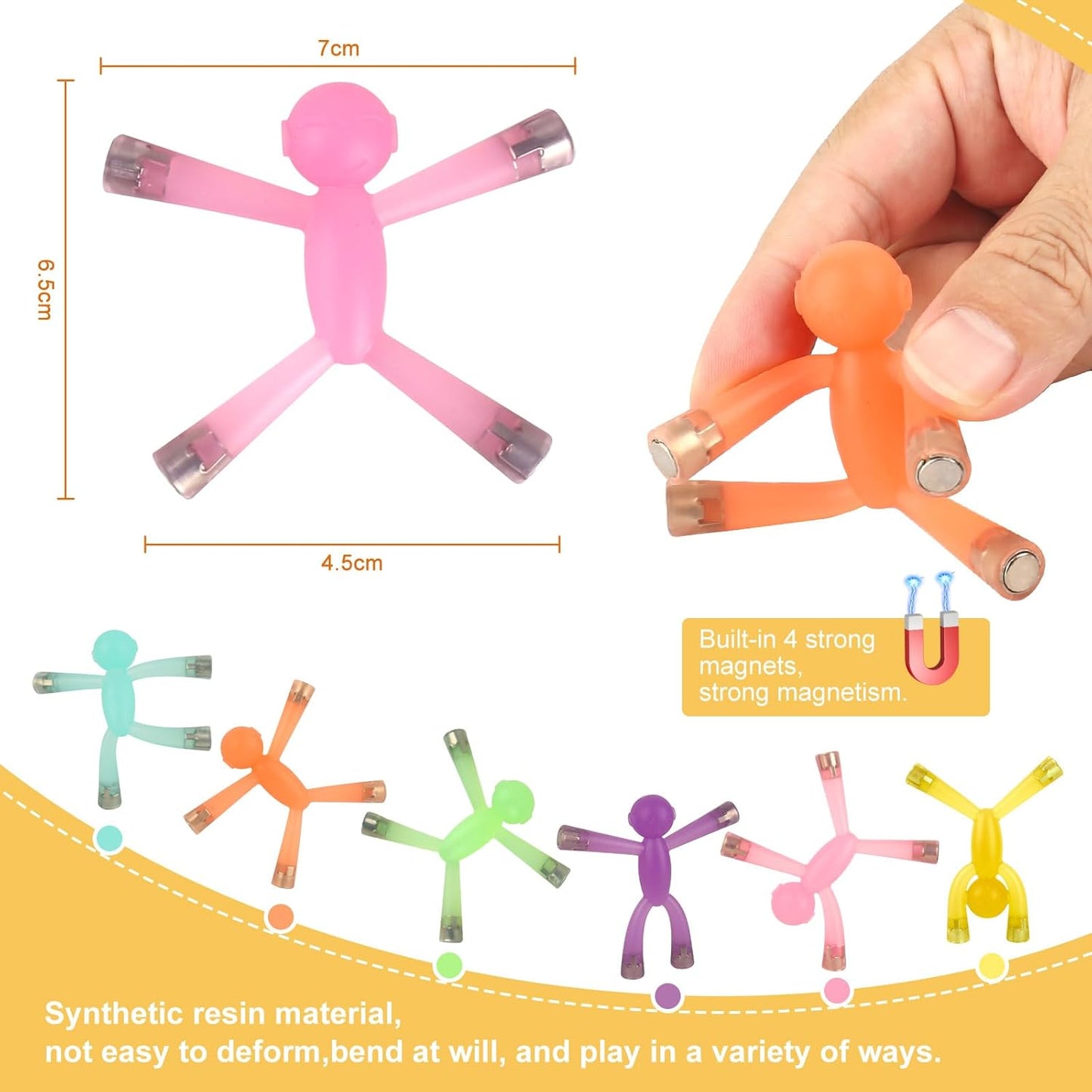 6pcs Magnetic Toys,Magnet Men for Kids,Magnetic People Figures for Kids,Magnetic People for Refrigerator,Fridge Magnets for Adults Kids Gifts, Magnetic Men for Teens Gifts,Kids Sensory Toys