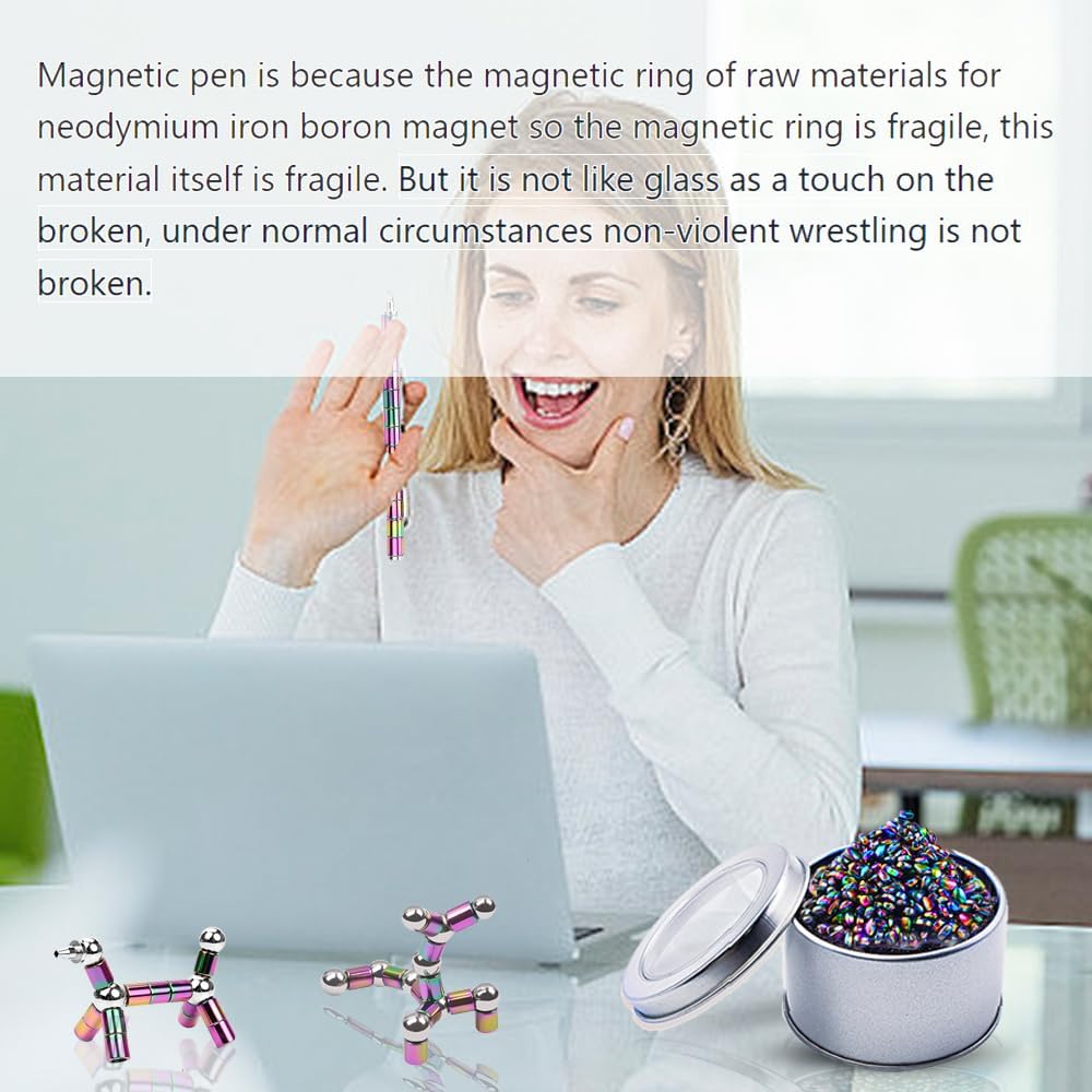 Fidget Toys Adults Set Over 600+PCS Magnetic Balls and Fidget Pen with Gift Box for Cool Stuff