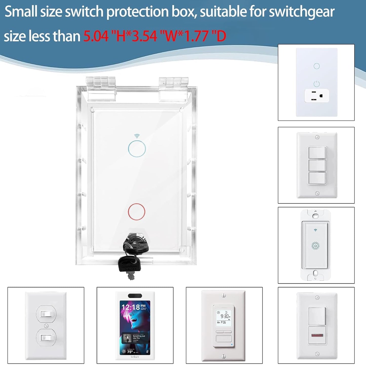 Switch Cover,Baby Proof Light Outlet Covers,Child Safety Switch Plate Guard,Wall Plug Box,Kids Electrical Protector Box Fits All Outlet 4.95" H X 3.35" W X 1.77" D or Smaller (2 Pack)