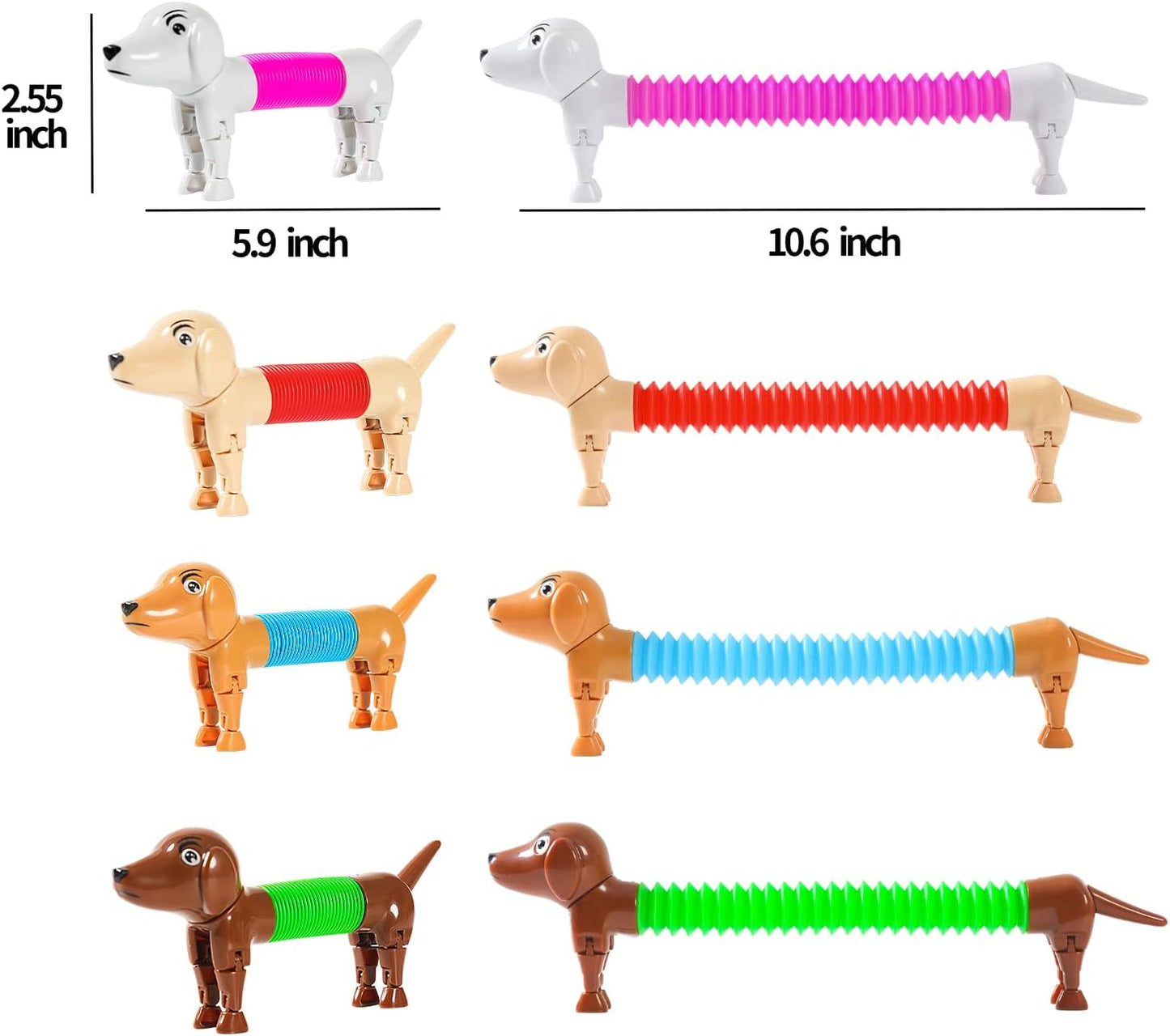 Robot dog,Dog pop tubes,Toy Dog,Animal pop Tubes,Fidget Toys for Kids,Sensory Toys for Kids 5-7,Dog Party Favors,autism sensory products,sensory toys for kids with autism,toys for ages 5-7(4 Pack Dog)