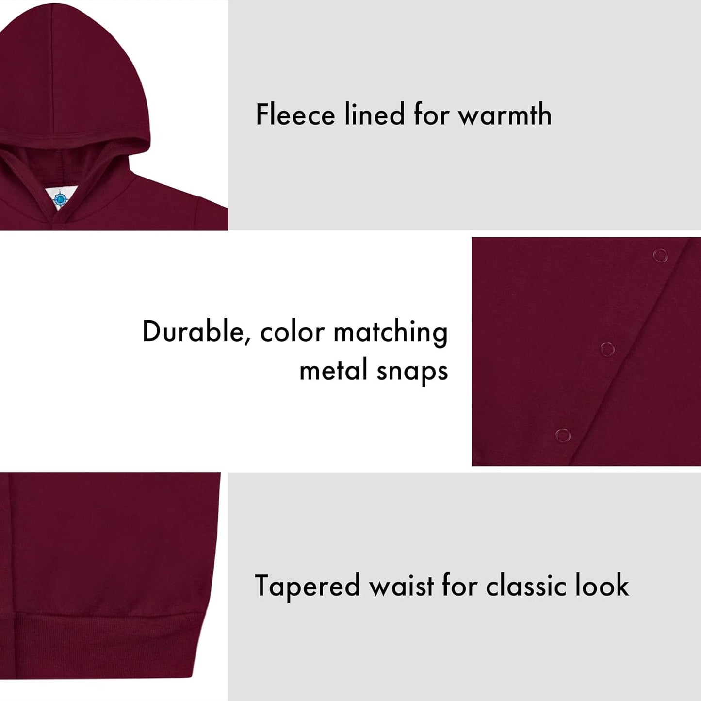 Creative Knitwear College Baby Snap Hooded Jacket - Team Logo, Multiple Colors, for Boys & Girls, (0-24 Months)