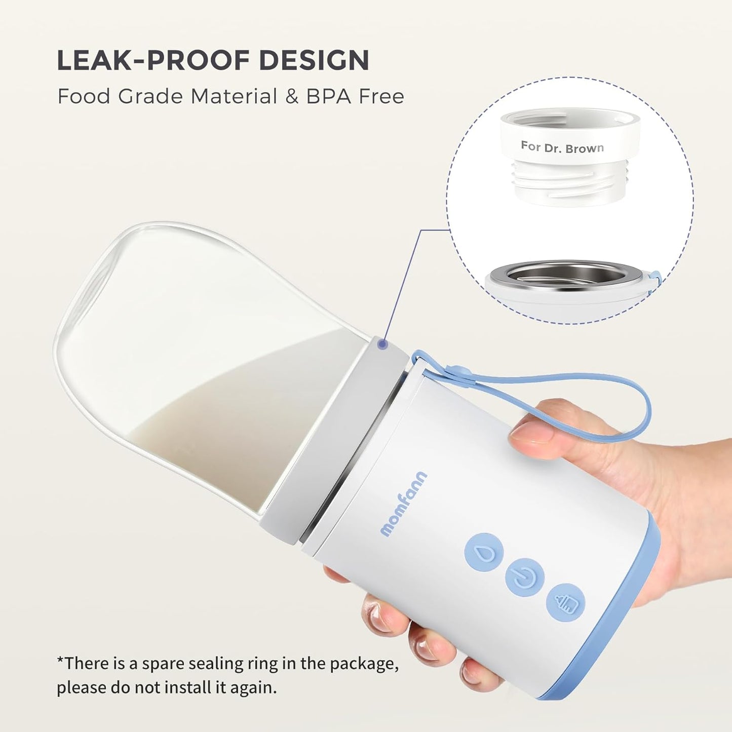 Portable Bottle Warmer, Travel Baby Bottle Warmer for Breastmilk On The Go, Leak-Proof, 2 Modes Fast Heating