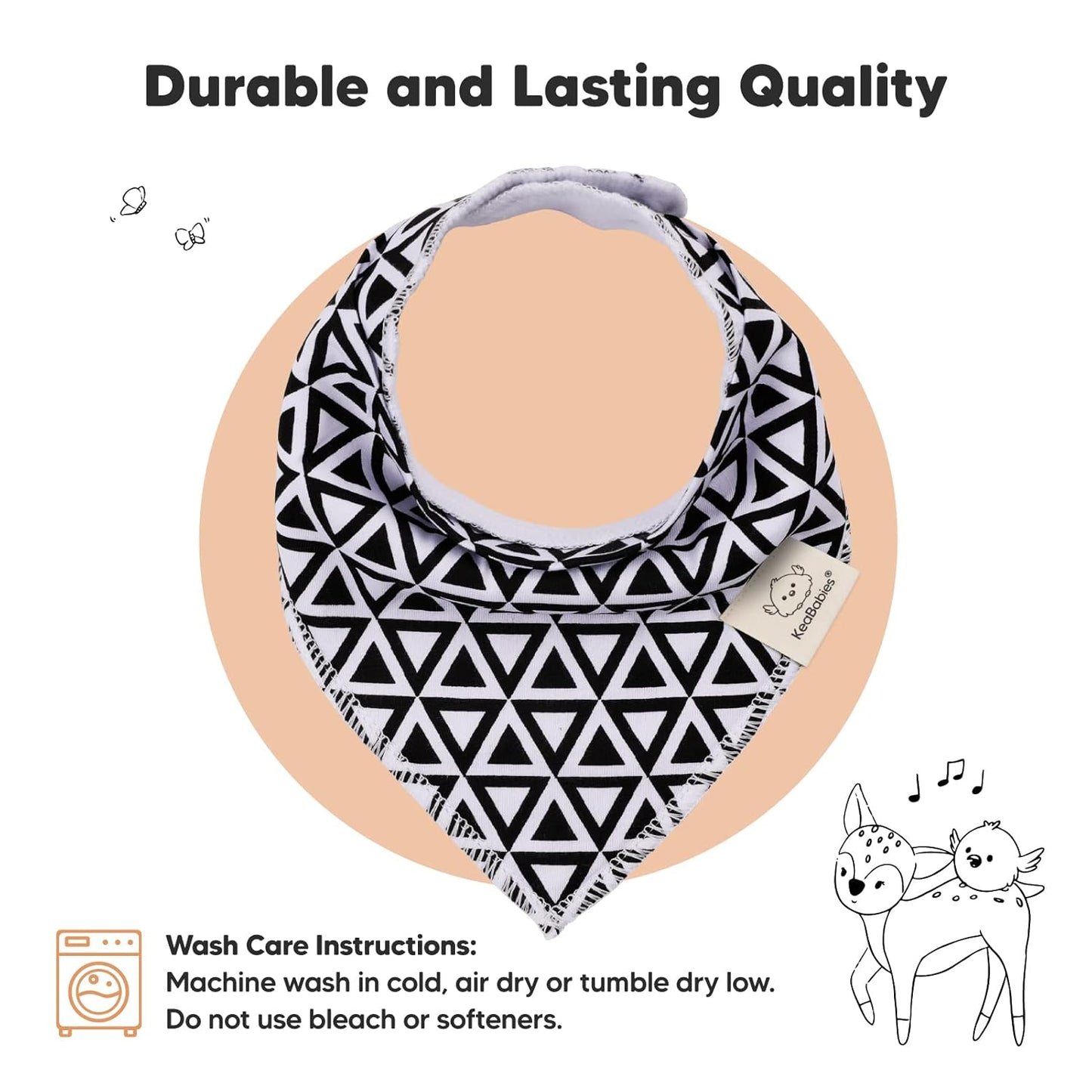 10-Pack Organic Baby Bandana Bibs for Girls - Super Absorbent Triangle Baby Bibs for Drooling and Teething Infant, 100% Cotton Extra Soft for Newborn, Infant 0-36 Months (MONOS)