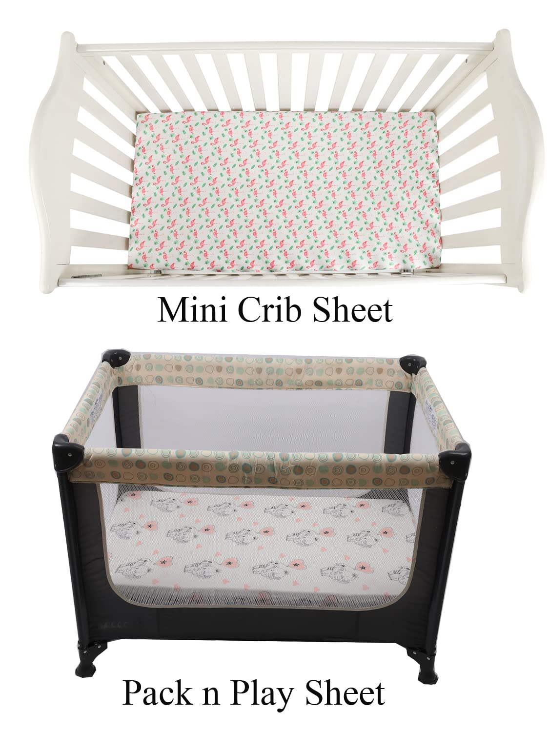 Pack n Play Sheet Stretchy Fitted Portable Mini Crib Sheets Set 3 Pack,Playard Sheets Convertible Playard Mattress Cover,Ultra Soft Jersey Material,Rocket Satellite,Car & Bus