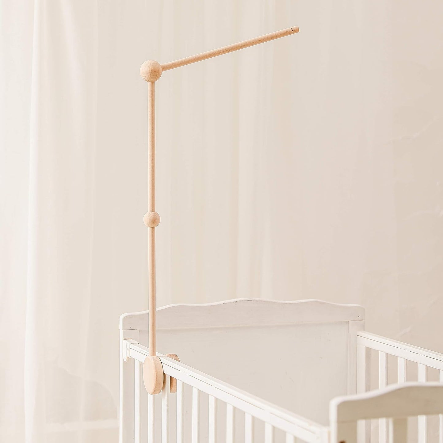 Updated Wooden Mobile Arm for Crib 30 inches- Baby Mobile Hanger for Crib Nursery Mobile Holder 360° Rotatable for Hanging Baby Mobiles Plush Dolls | Gift for Baby Shower & Nursery Decoration