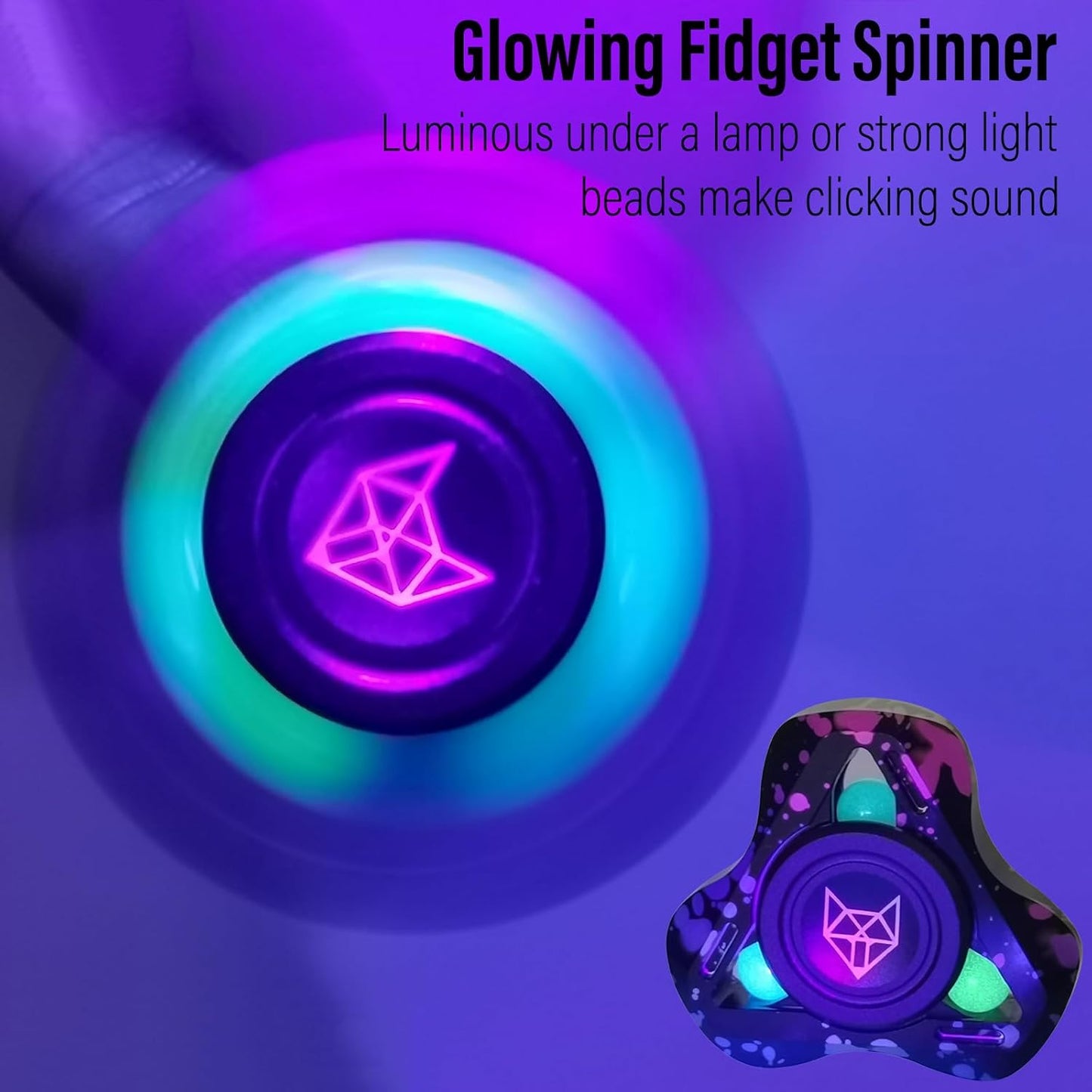 FREELOVE Metal Fidget Spinner for Adults, Upgraded Fox, Stainless Steel Fidget Toys, High Spin Long Spinning Finger Gyro, Small Mini Fidget Block, Silent Bearings EDC for Men Anxiety Cool