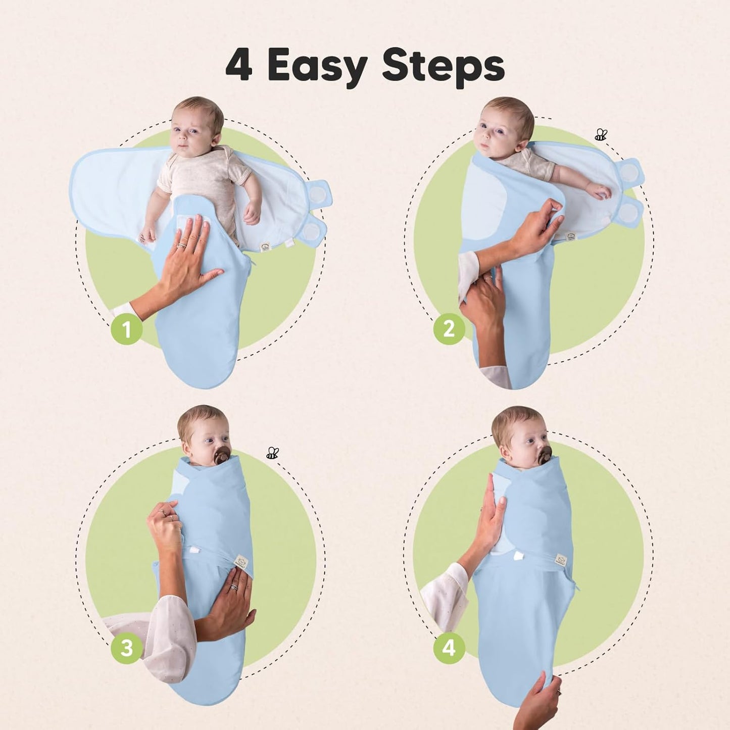 Baby Swaddle Sleep Sacks with Zipper - 3-Pack Swaddles for Newborns 0-3 Months, Infant, Baby Girls, Boys, Soft & Durable Newborn Sleep Sack, Easy Diaper Change Swaddling Blanket (ABC Land Cloud)