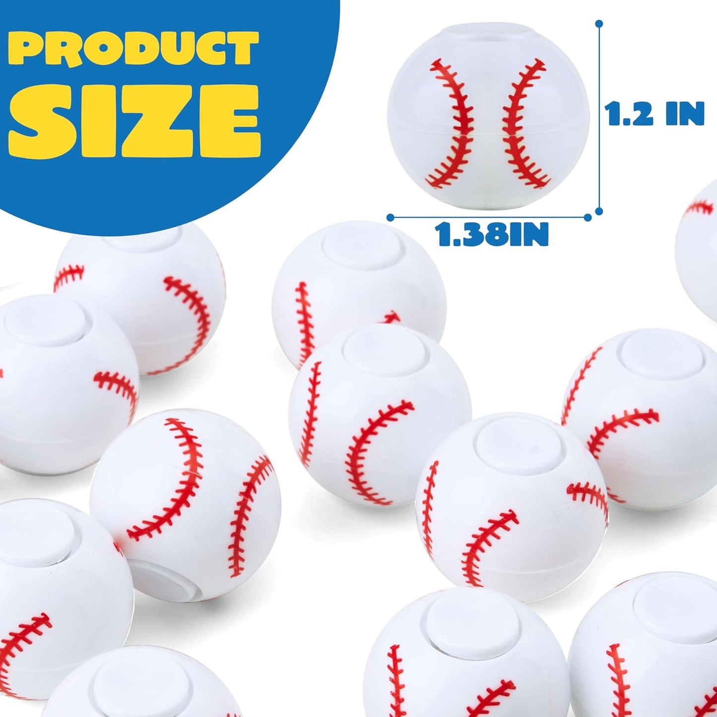 JOYIN 36 Pack Baseball Fidget Spinners, Kids Soccer Party Favors Fidget Toys Bulk, Goodie Bags Stuffers for Birthday Party, Treasure Box Toys for Classroom, School Reward