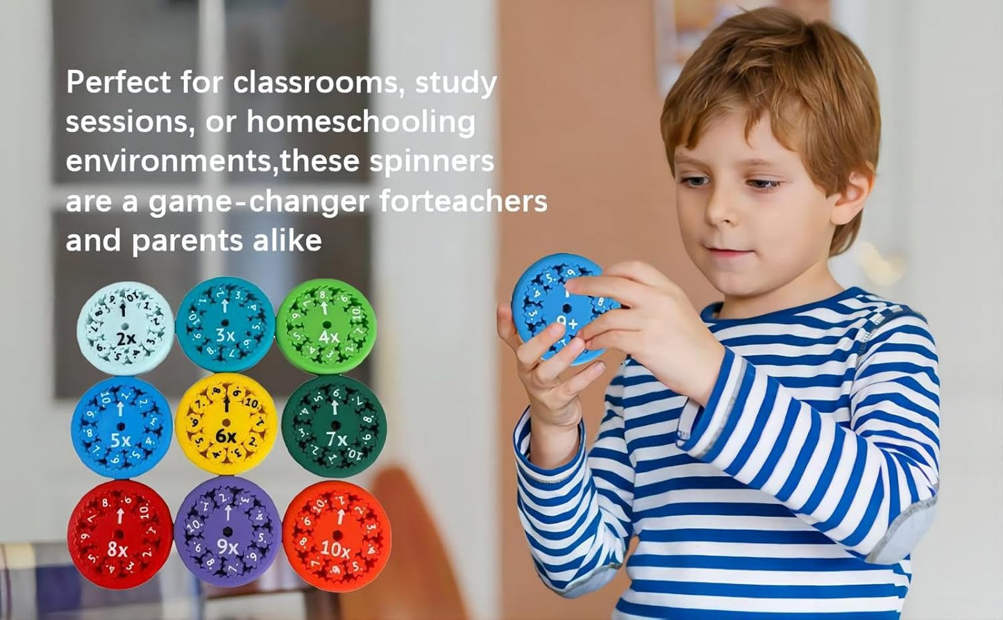 Math Fidget Spinner, Numbers Division and Multiplication Game, Math Learning, Kindergarten, Home School, Classroom (+ -)