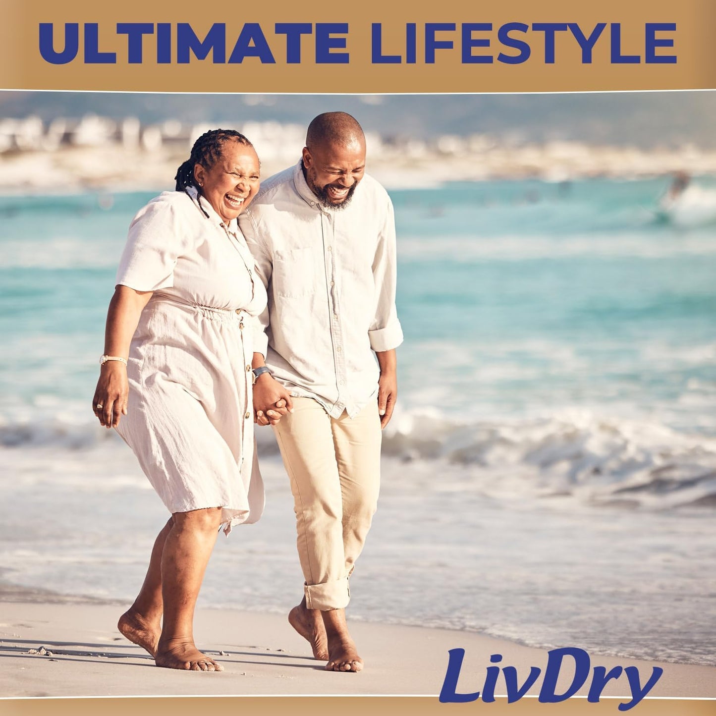 LivDry Large Ultimate Adult Incontinence Underwear, Max Absorbent Adult Diapers with Leak Protection, L, 15-Pack