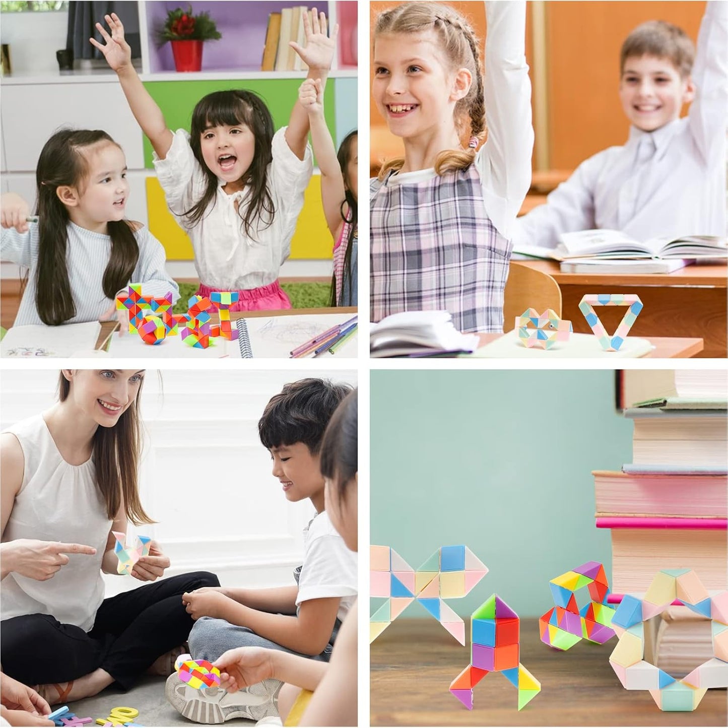 Ganowo 24 Pack Mini Fidget Snake Cube Mini Twist Puzzle Favors Cubes Magic Speed Cubes Toy for Kids Party favors,Goody Bag Fillers, Party Supplies