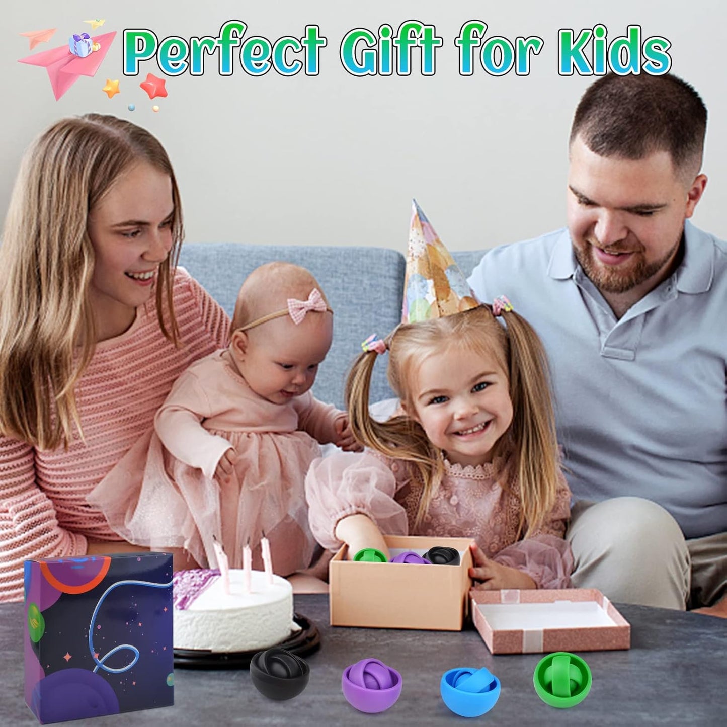 Fidget Toy for Adults, Fidget Gyro Toys, Gift Ideas Fidgets Gifts for Boys Girls Teens Kids, ADHD Autism Stress Relief Finger Toy Hand Fidget Spinner (4PC)