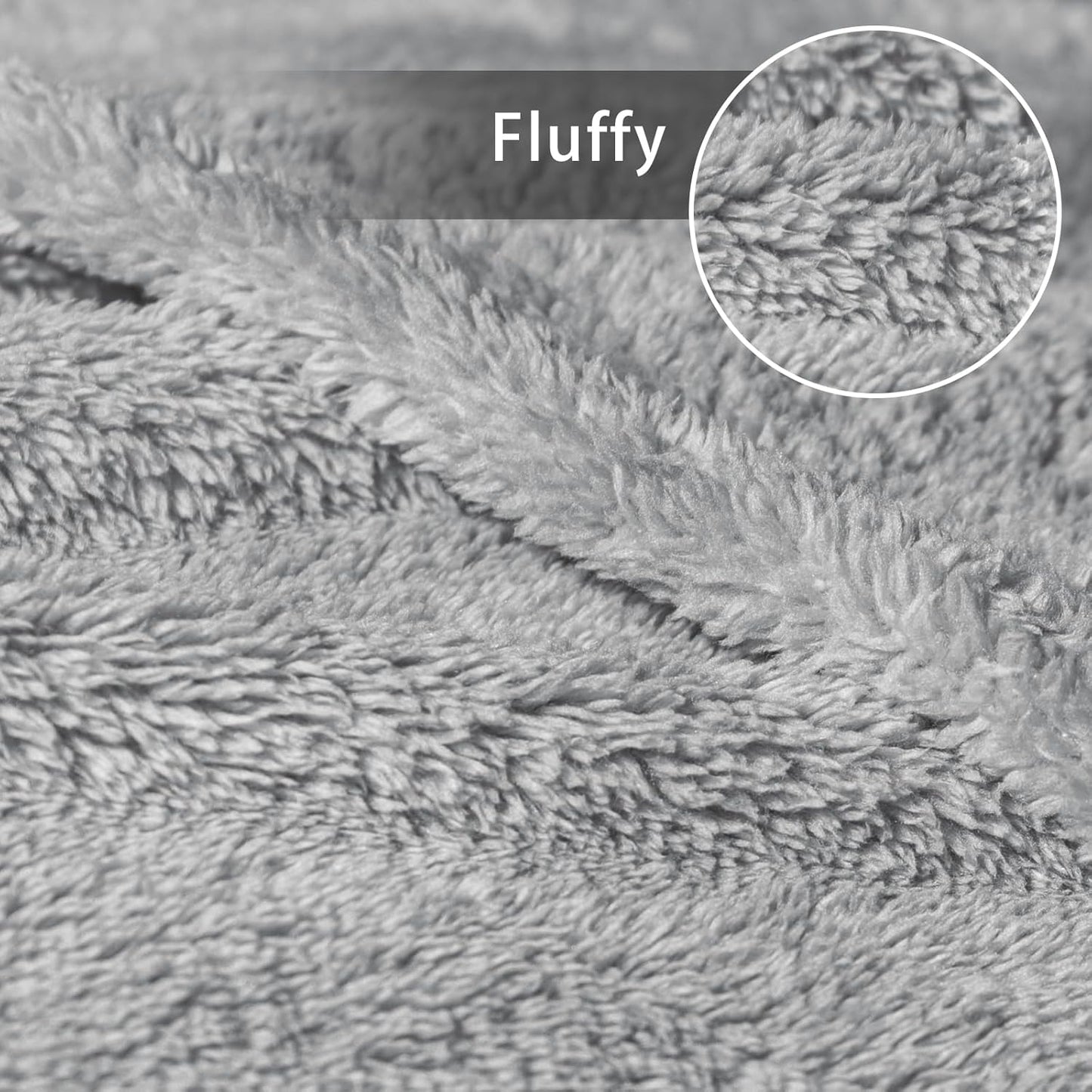 Exclusivo Mezcla Soft Fleece Throw Blanket for Couch, Super Soft Velvet Plush Bed Blanket, Fuzzy Cozy and Warm for All Seasons, 50x60 Inches, Light Grey
