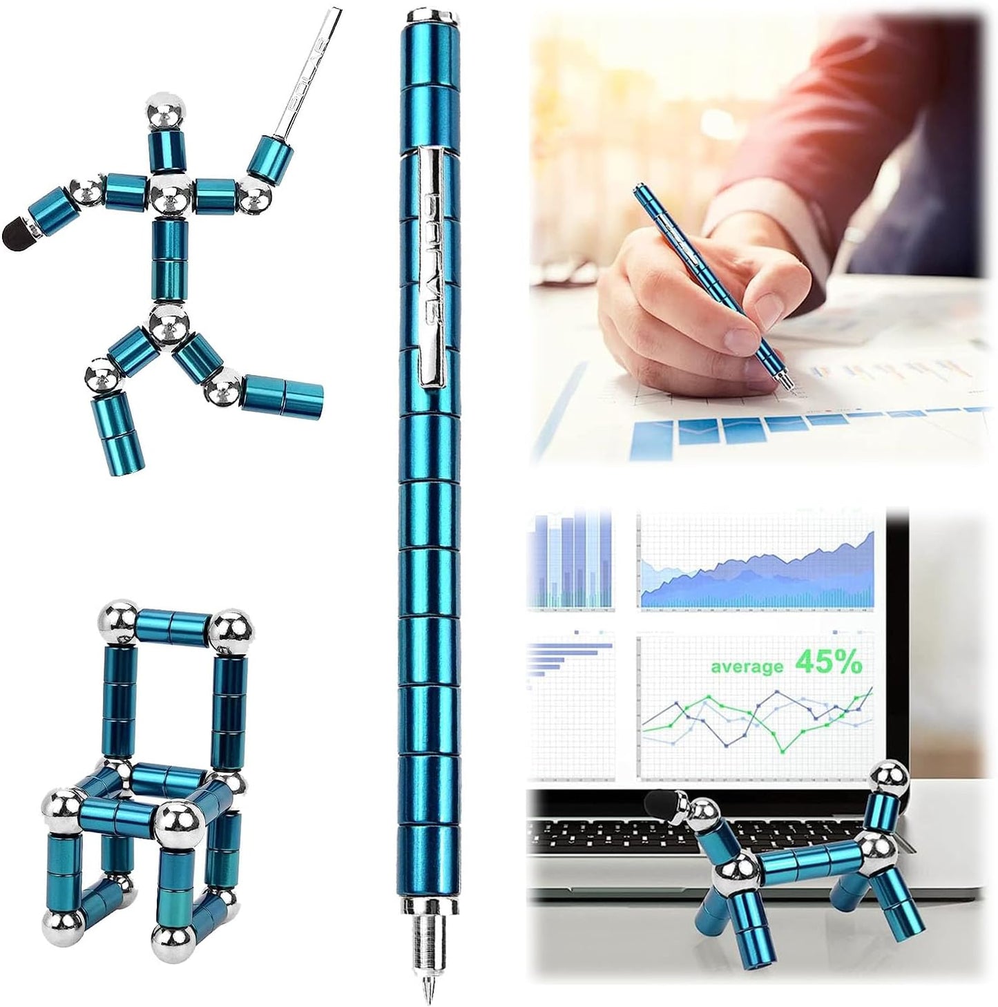 Fidget Pen,Magnetic Pen, Decompression Magnetic Fidget Toy Pen, Magnet Pen Fidget Toy Relieve Pressure Novel Toy Gifts for Kids or Friends! (Blue)