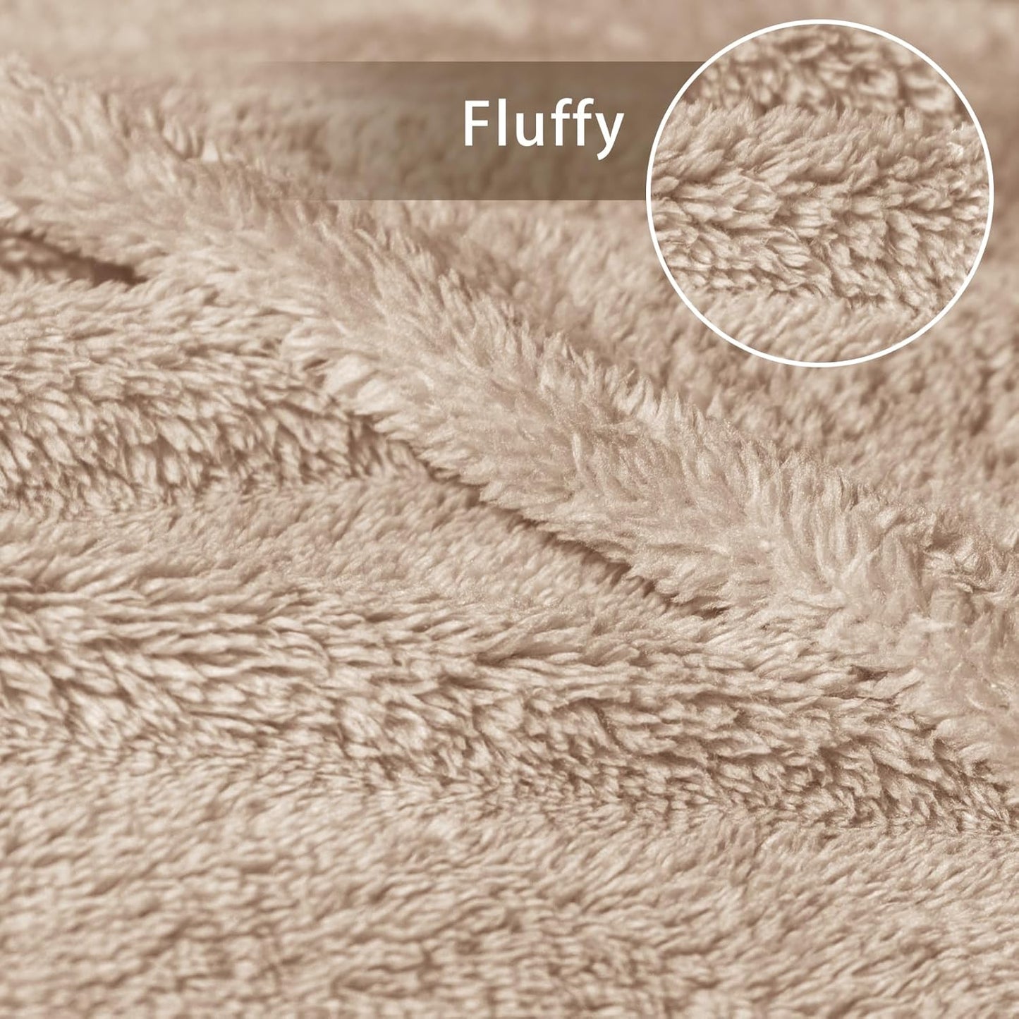 Exclusivo Mezcla Soft Fleece Throw Blanket for Couch, Super Soft Velvet Plush Bed Blanket, Fuzzy Cozy and Warm for All Seasons, 50x60 Inches, Camel