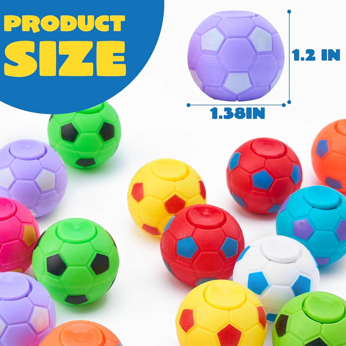 JOYIN 36 Pack Soccer Fidget Spinners, Kids Soccer Party Favors Fidget Toys Bulk, Goodie Bags Stuffers for Birthday Party, Treasure Box Toys for Classroom, School Reward