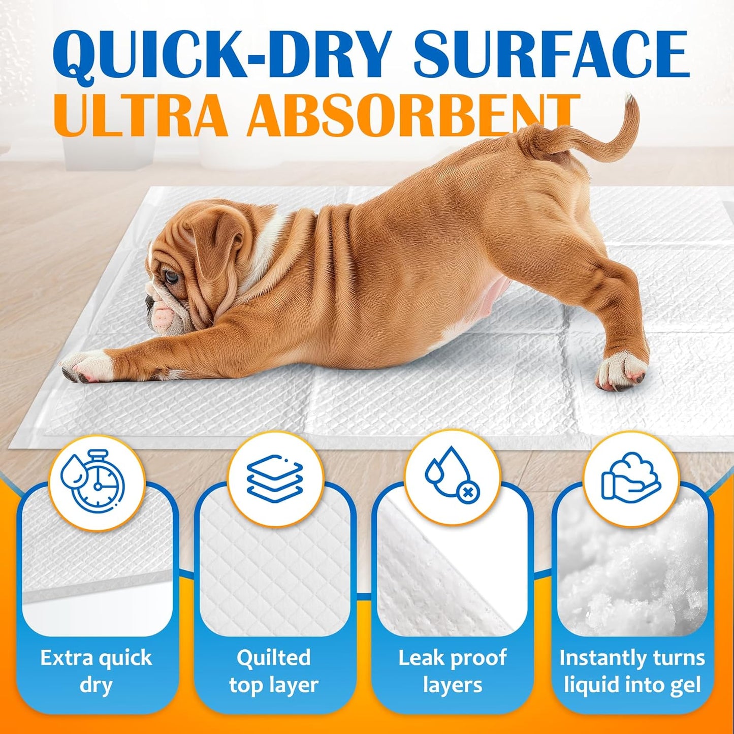 Paws & Claws Premium Disposable Dog Pee Pads – Small 17"x20", 50 Count – 6-Layer Leak‑Proof, Super Absorbent (Holds 4 Cups), Quick‑Drying – for Small Dogs, Puppies, Seniors & Indoor Training