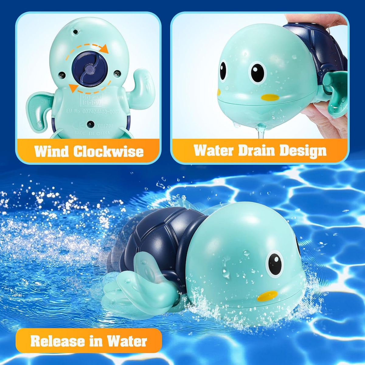 Baby Bath Toys,Light Up Crab Bubble Machine Blower with LED Lights,3 Cute Wind-Up Bath Toys for Kids Ages 1-3 4-8 Toddler Bathub Toy Great Birthday Gifts for Kids