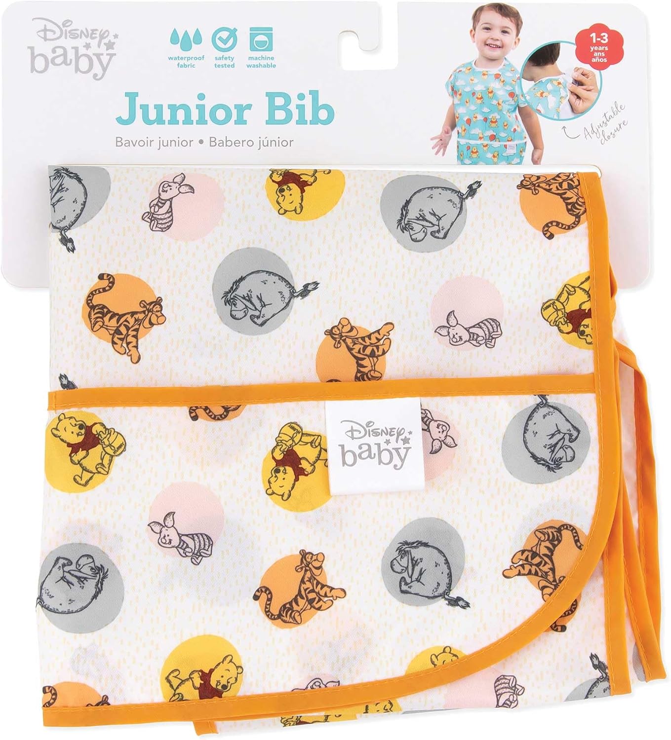 Bumkins Bibs - Toddler Bibs, Waterproof, Large for 1-3 Years, Short Sleeve
