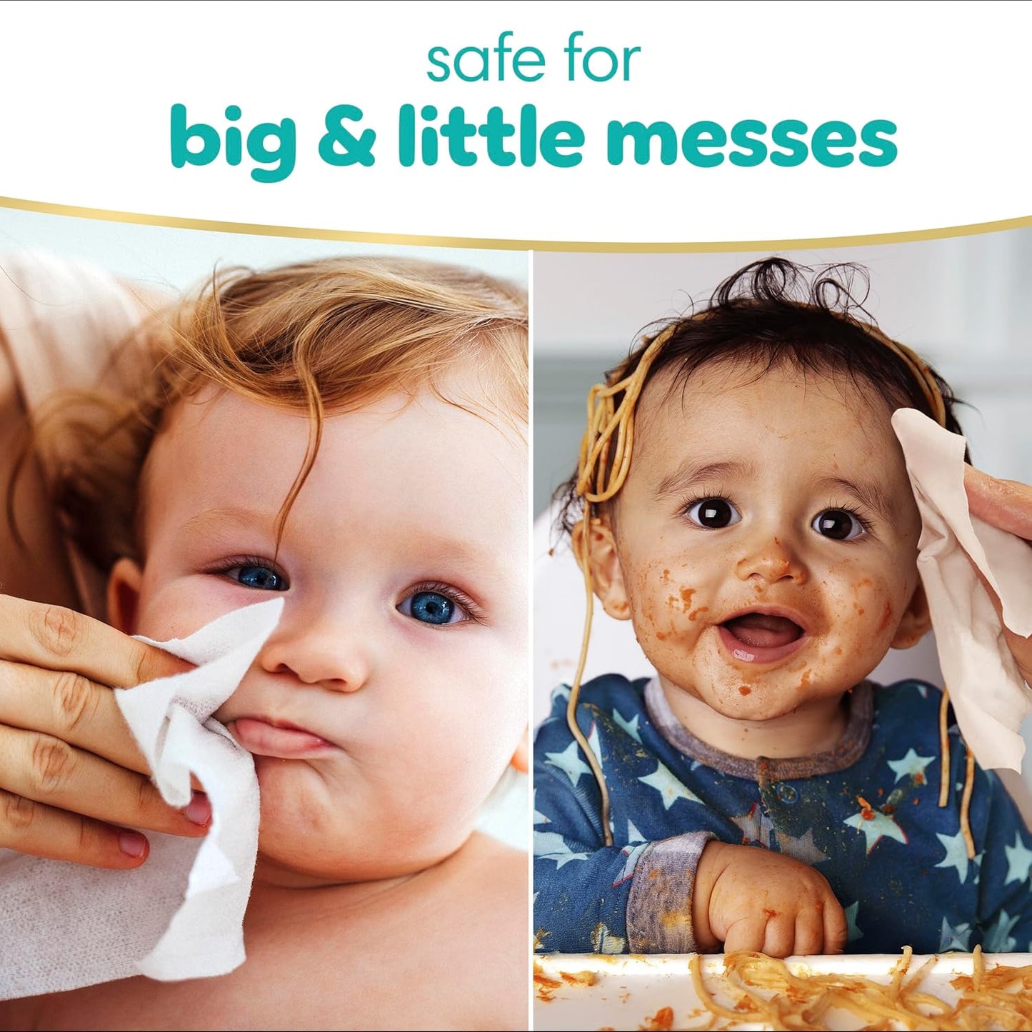 Pampers Sensitive Baby Wipes, Water Based, Hypoallergenic and Unscented, 6 Flip-Top Packs (504 Wipes Total)