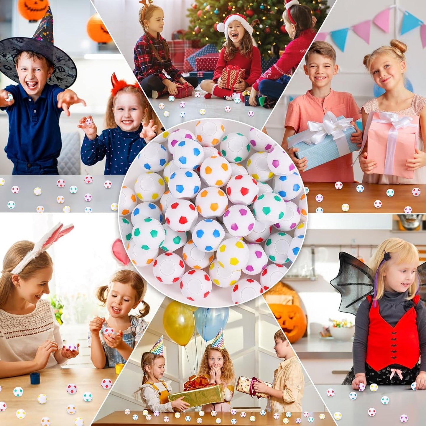SCIONE 48 Pack Soccer Ball Fidget Spinner Soccer Party Favors for Kids 4-8 8-12 Goodie Bag Pinata Stuffers Classroom Prizes Kids Return Gifts for Birthday Halloween Party Sports Themed Party Favors