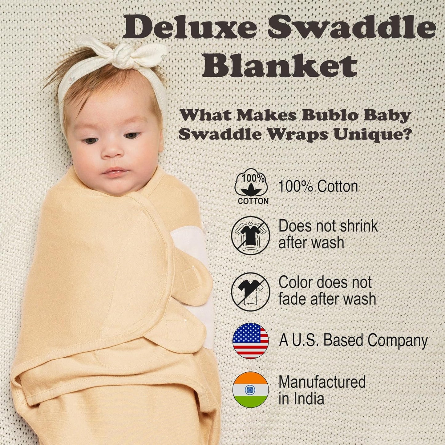 Bublo Baby Swaddle & Sleep Sack - 3 Pack for Newborns 0-3 Months - Infant Adjustable Swaddle Blanket Wrap - Pastel Banana-Pink