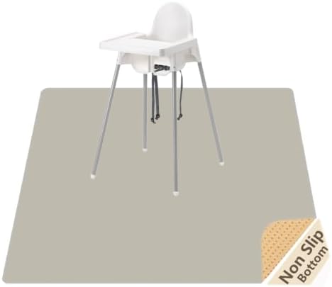 Splat Mat for Under High Chair, Waterproof Washable High Chair Floor Mat by WOMUMON