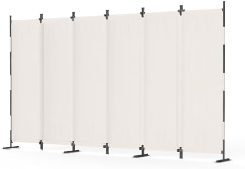 6 Panel Room Divider, 6ft Folding Screen Portable Wall Partition Room Divider by Kecreque