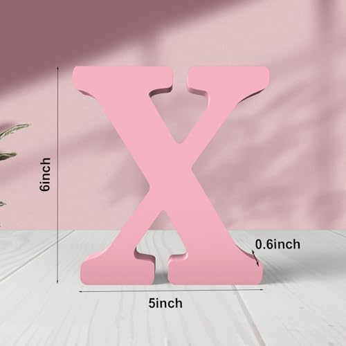 6 Inch Pink Wood Letters Unfinished Wood Letters - Image 2