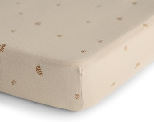 mushie Extra Soft Muslin Fitted MINI Crib Sheet | 24"x 38" - Image 2